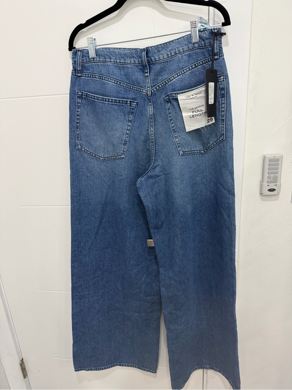 NWT Serena rag & bone Relaxed Wide-Leg Jeans in Blue Denim Sz 29